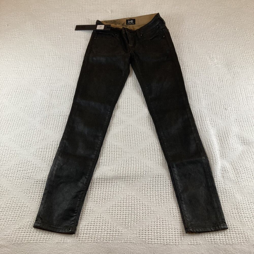 Black Coated Skinny Jeans D-ID Size 24 Florence Ankle Womens NEW With Tags